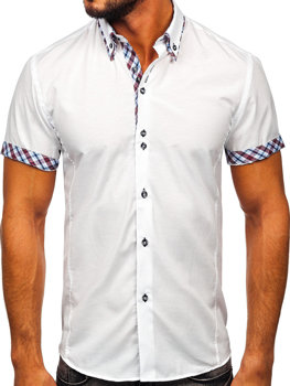 Chemise à manches courtes pour homme blanche Bolf 6540