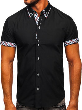 Chemise à manches courtes pour homme noire Bolf 6540