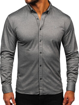 Homme Chemise casual à manches longues Anthracite Bolf 500