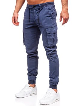 Homme Pantalon de jogging cargo en jean Bleu Bolf ZK7812