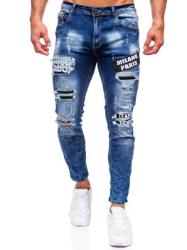 Homme Pantalon en jean skinny fit Bleu foncé Bolf E7790B