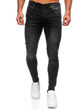 Homme Pantalon en jean skinny fit Noir Bolf R924
