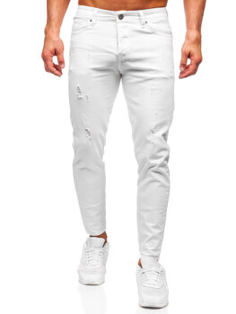 Homme Pantalon en jean slim fit Blanc Bolf 5876