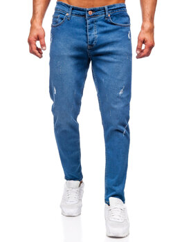 Homme Pantalon en jean slim fit Bleu foncé Bolf 6453