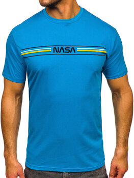 Homme T-shirt imprimé en coton Turquoise Bolf 5052