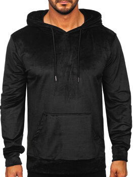 Homme Velour sweat-shirt à capuche Noir Bolf 8B1170