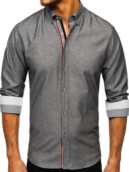 La chemise à motifs avec les manches longues pour homme graphite Bolf 8843
