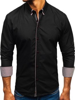 La chemise élégante avec les manches longues pour homme noire Bolf 2701-1