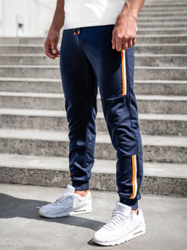 Pantalon de jogging sportif pour homme bleu foncé Bolf K10336A