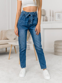 Pantalon en jean bleu foncé pour femme Bolf DM312N-4