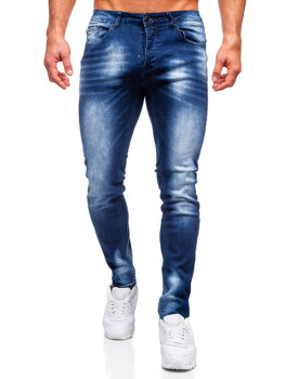 Pantalon en jean regular fit pour homme bleu foncé Bolf MP019BS