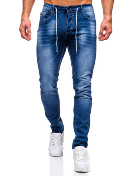 Pantalon en jean regular fit pour homme bleu foncé Bolf MP021B
