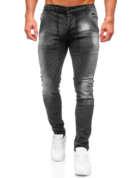 Pantalon en jean regular fit pour homme noir Bolf MP004N