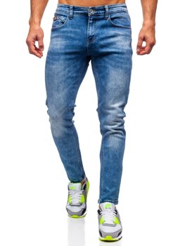 Pantalon en jean skinny fit pour homme Bleu foncé Bolf KX501
