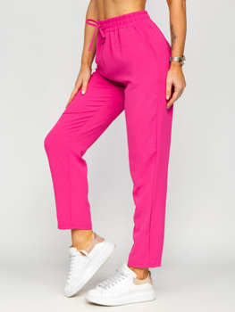 Pantalon en tissu pour femme rose Bolf W7325