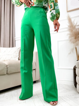 Pantalon évasé en tissu pour femme vert Bolf 8158