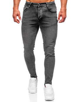 Pantalon jean skinny fit pour homme noir Bolf R926-1