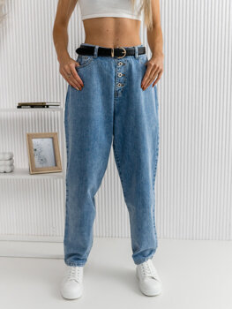 Pantalon jean slouchy pour femme bleu Bolf BS583