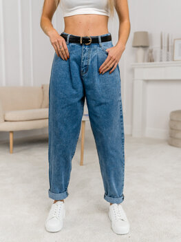 Pantalon jean slouchy pour femme bleu Bolf BS586