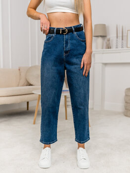 Pantalon jean slouchy pour femme bleu foncé Bolf FL1956