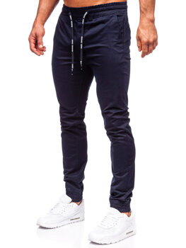 Pantalon jogger en tissu pour homme bleu foncé Bolf KA6078