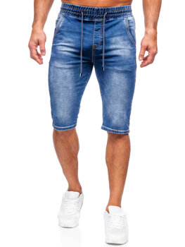 Short en jean pour homme bleu foncé Bolf KR1539