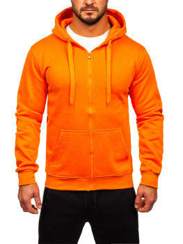 Survêtement avec un sweat-shirt à capuche zippé pour homme orange Bolf D004