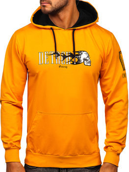 Sweat-shirt imprimé à capuche pour homme orange Bolf 6436