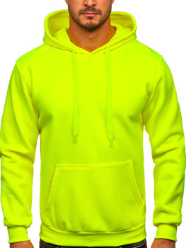 Sweat-shirt jaune-fluo kangourou à capuche pour homme Bolf B1004