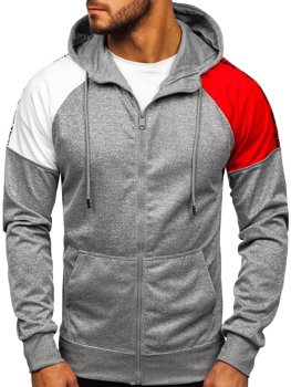 Sweat-shirt pour homme à capuche zippé gris Bolf 8998