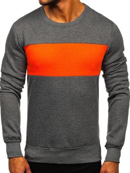 Sweat-shirt pour homme sans capuche graphite-orange Bolf 2021   