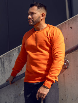 Sweat-shirt sans capuche pour homme orange Bolf 2001A