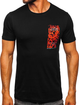 Tee-shirt en coton imprimé pour homme noir 4F M487