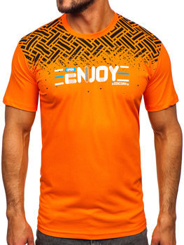 Tee-shirt en coton imprimé pour homme orange Bolf 14720