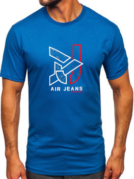 Tee-shirt en coton pour homme bleu Bolf 14769