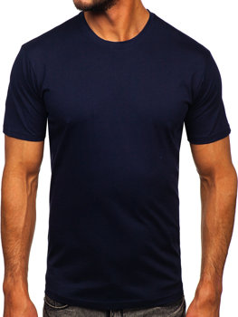 Tee-shirt en coton pour homme bleu foncé Bolf 0001