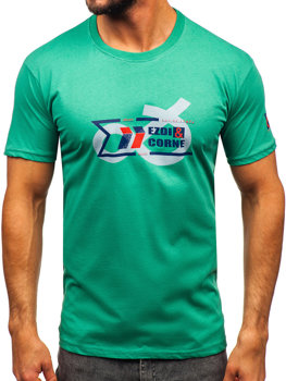 Tee-shirt en coton pour homme vert Bolf 14736