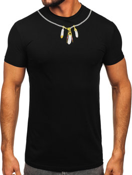 Tee-shirt imprimé pour homme noir Bolf MT3051