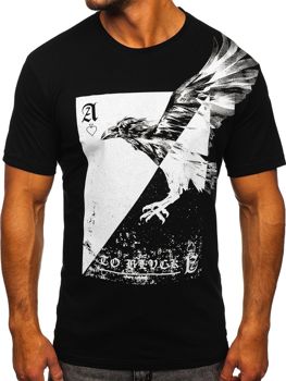 Tee-shirt pour homme avec imprimé noir Bolf 142171   