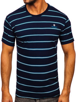 Tee-shirt pour homme bleu foncé Bolf 14952