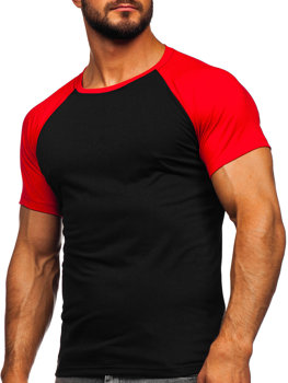 Tee-shirt pour homme noir-rouge Bolf 8T82