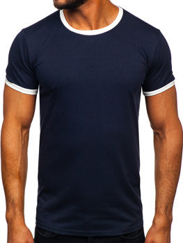 Tee-shirt uni pour homme bleu foncé Bolf 8T83