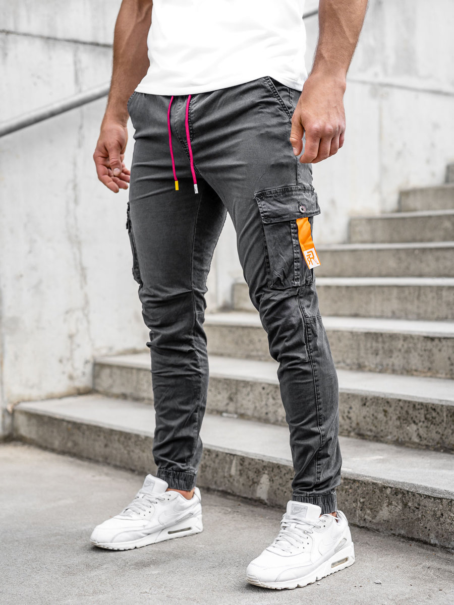 Pantalon jogger cargo pour homme graphite Bolf R8702