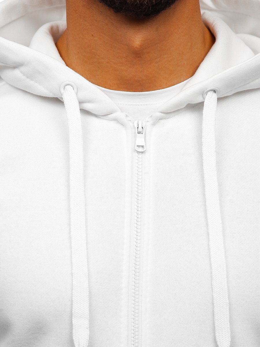 Sweat-shirt pour homme à capuche zippé blanc Bolf 2008 BLANC