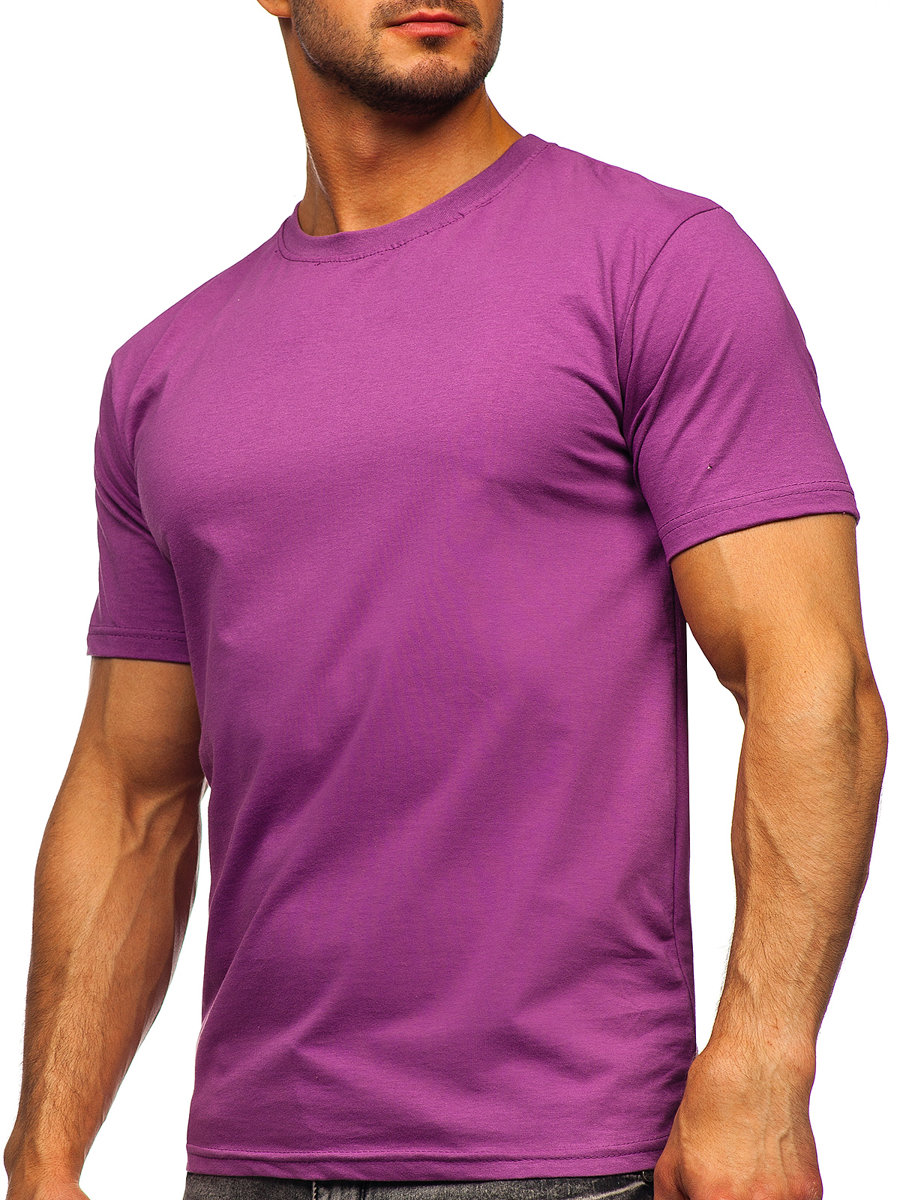 Kort leven Origineel Ziektecijfers Tee-shirt violet sans imprimé pour homme Bolf 192397 VIOLET