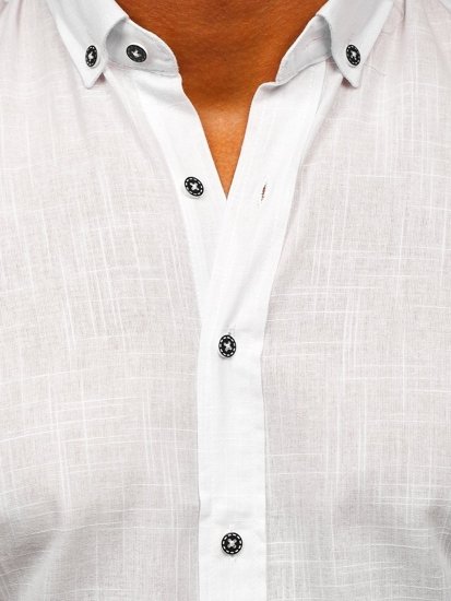 Chemise à manches longues en coton pour homme blanche Bolf 20701  