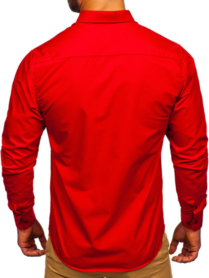Chemise élégante à manche longue pour homme rouge Bolf 7724-1