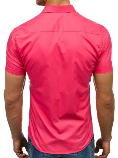 La chemise élégante avec les manches courtes pour homme corail Bolf 7501