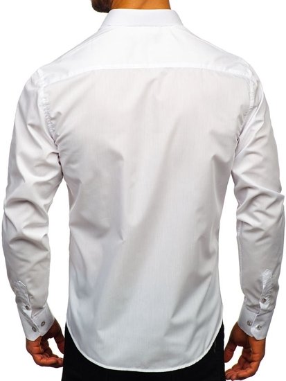 La chemise élégante avec les manches longues pour homme blanc Bolf 4705G