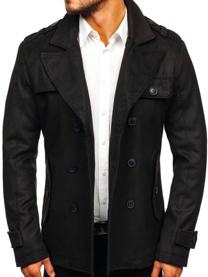 Le manteau d'hiver pour homme noir Bolf 3123